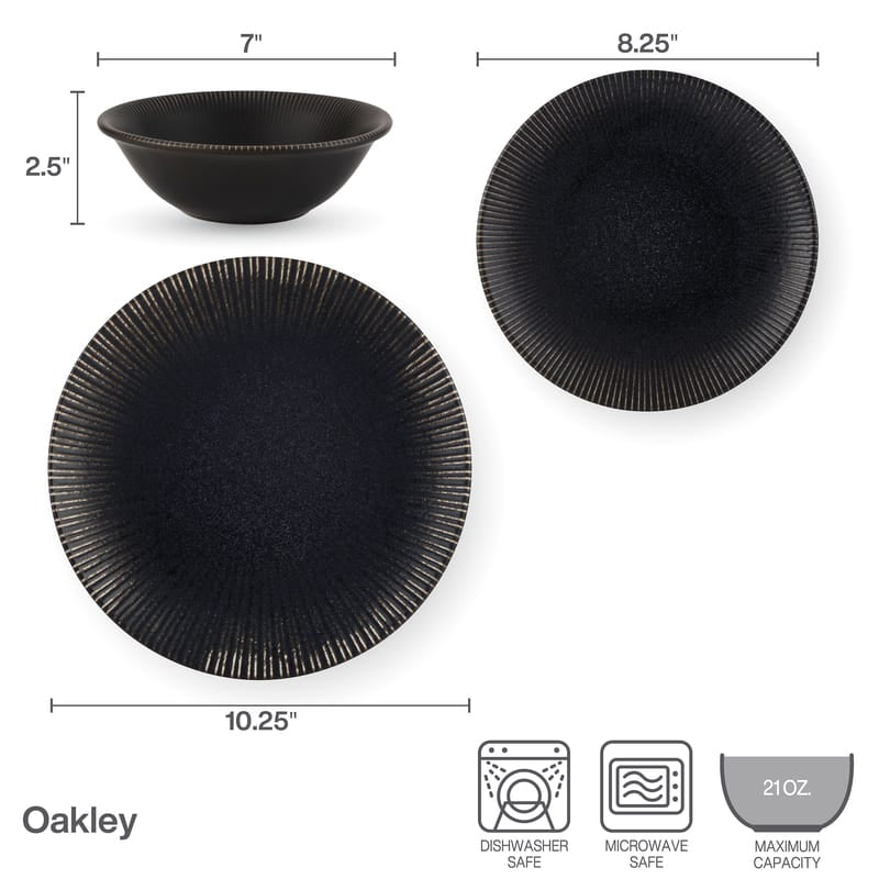 Oakley 12 Piece Dinnerware Set. Service for 4 - Image 3