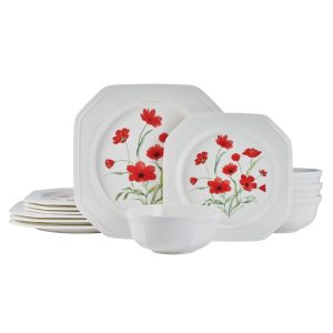Roselle 12 Piece Dinnerware Set. Service for 4