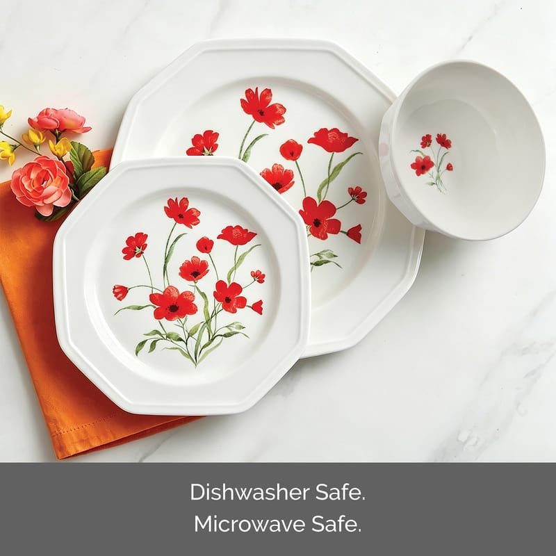 Roselle 12 Piece Dinnerware Set. Service for 4 - Image 7