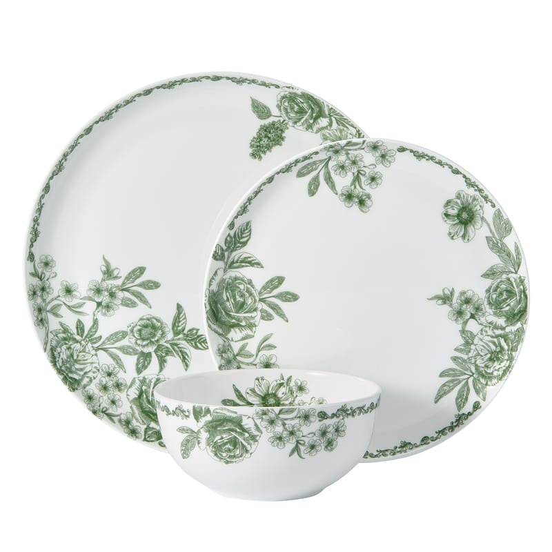 Windsor Rose Green Dinnerware Set. Service for 4 - Image 7