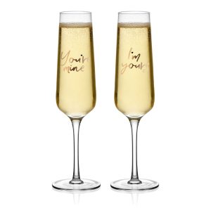 Champagne Flutes Set of 2 Mine and Yours