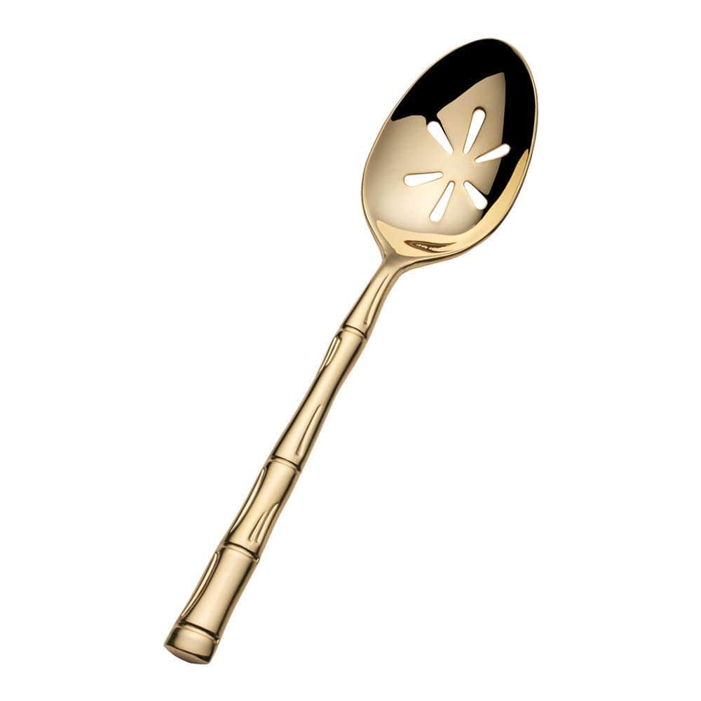 Bamboo Gold Pierced Serving Spoon