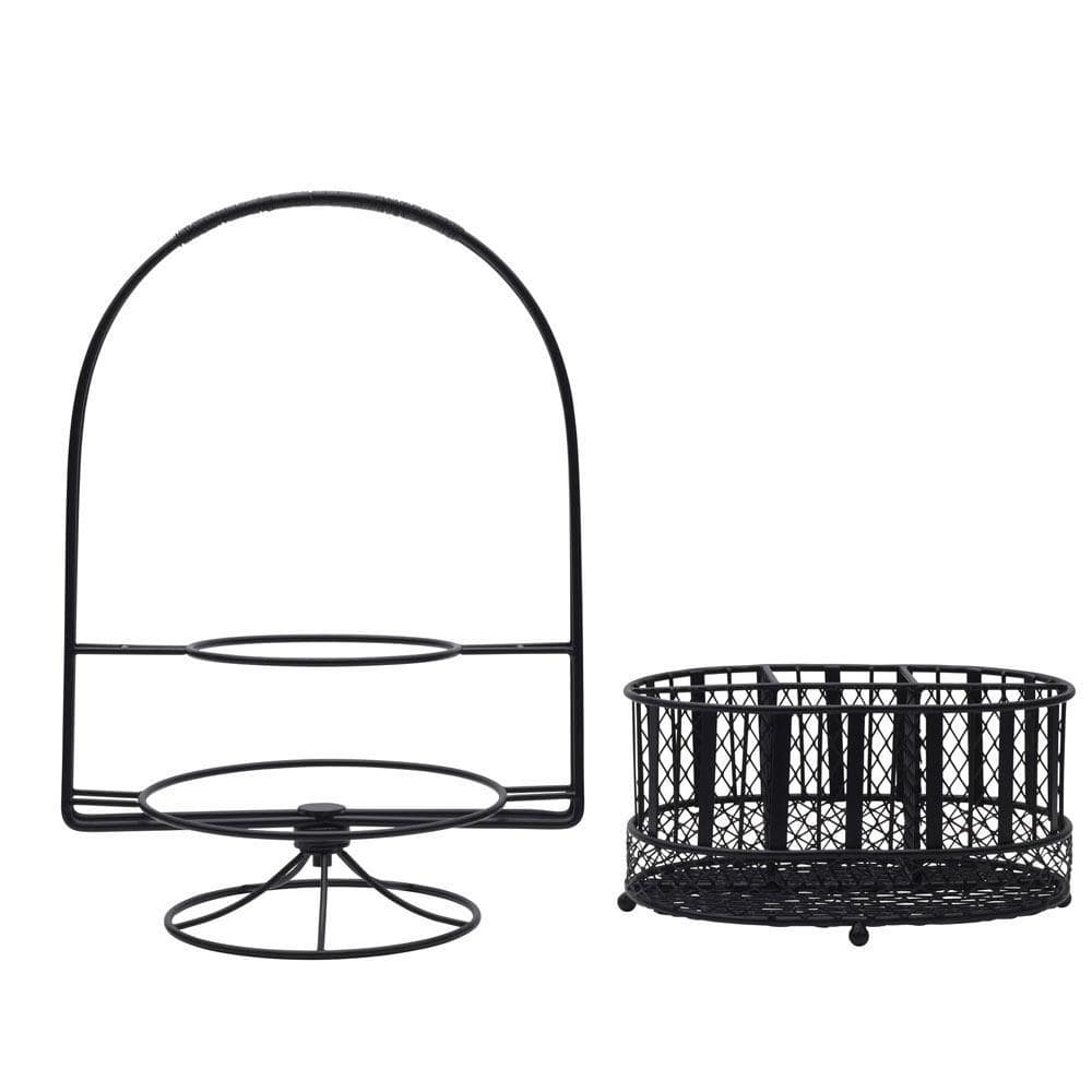 Band and Stripe Swivel Hostess Buffet Storage Caddy - Image 4