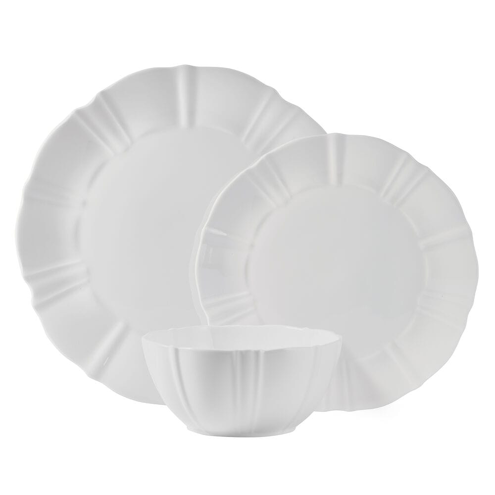 Belle Scalloped 12 Piece Dinnerware Set. Service for 4 - Image 9
