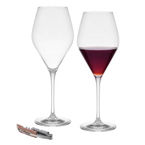 Blythe Set of 2 Wine Glass Boxed Gift Set with Corkscrew