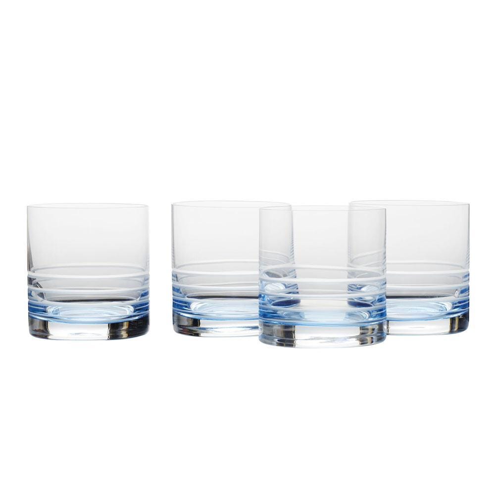 Cal Blue Ombre Set of 4 Double Old Fashioned Whiskey Glasses - Image 3