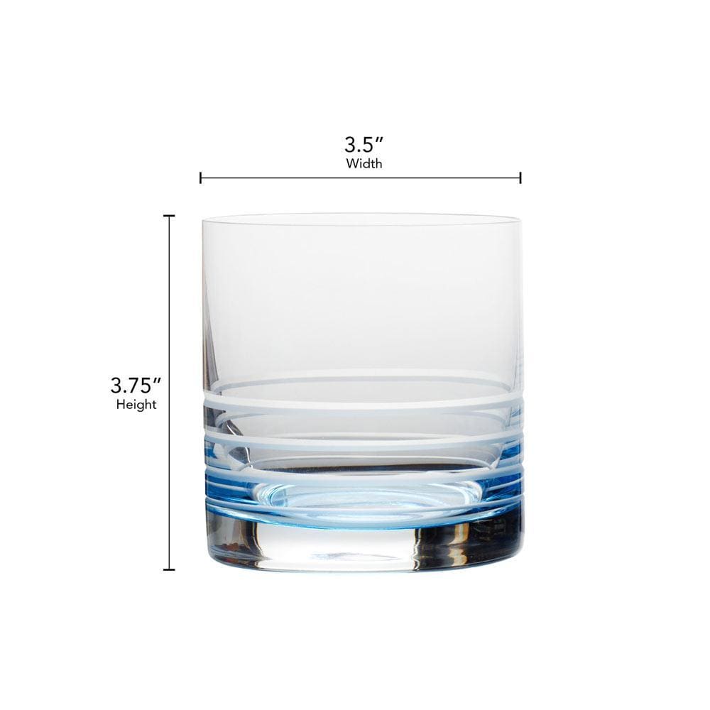 Cal Blue Ombre Set of 4 Double Old Fashioned Whiskey Glasses - Image 4