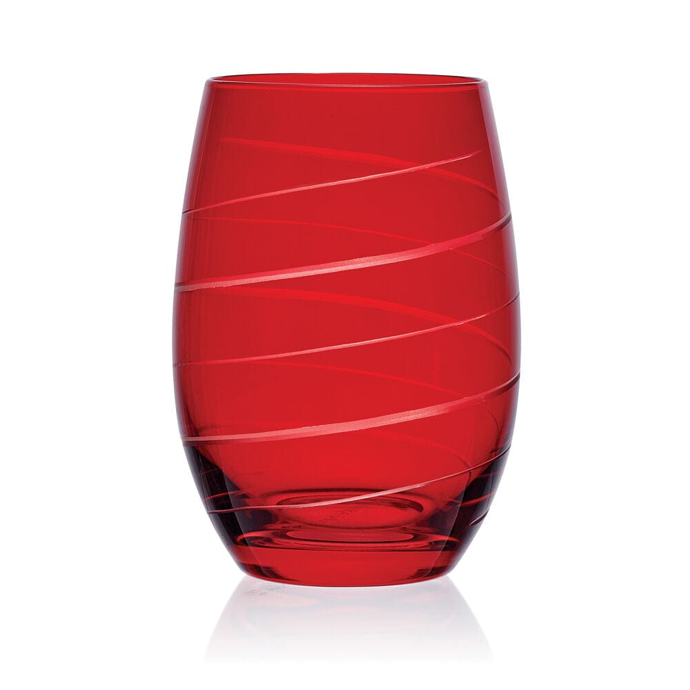 Cheers® Set of 6 Ruby Stemless Wine Glasses - Image 7