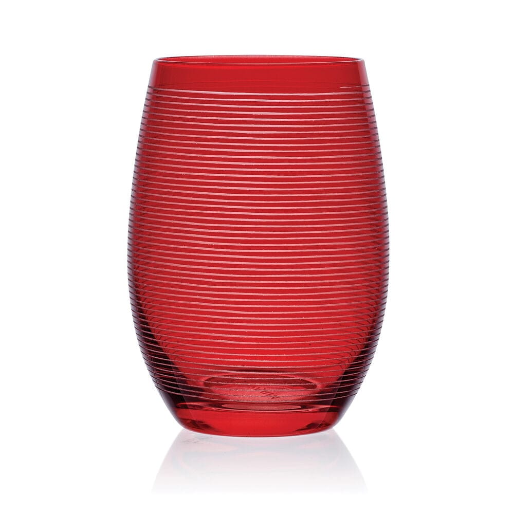 Cheers® Set of 6 Ruby Stemless Wine Glasses - Image 9