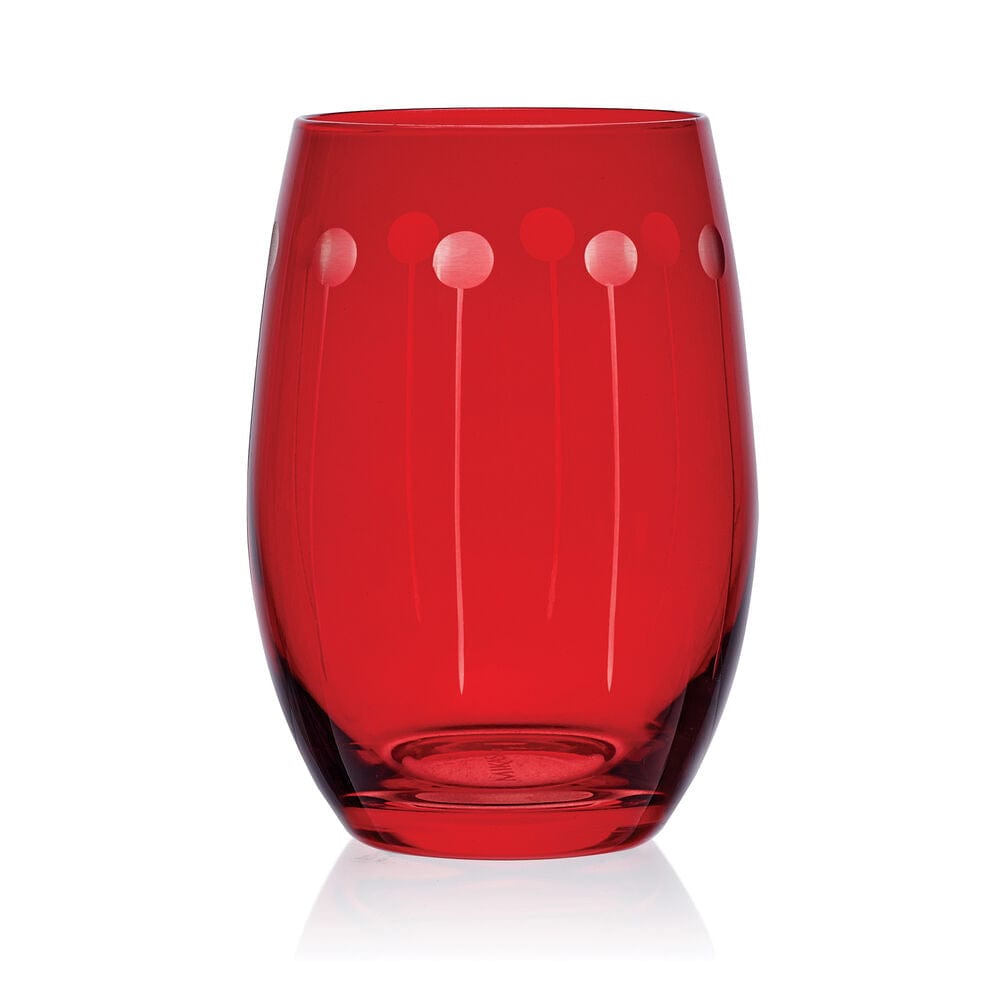 Cheers® Set of 6 Ruby Stemless Wine Glasses - Image 10