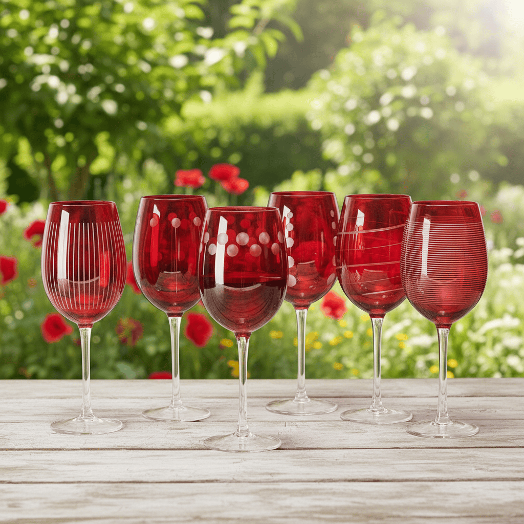 Cheers® Set of 6 Ruby Wine Glasses - Image 12