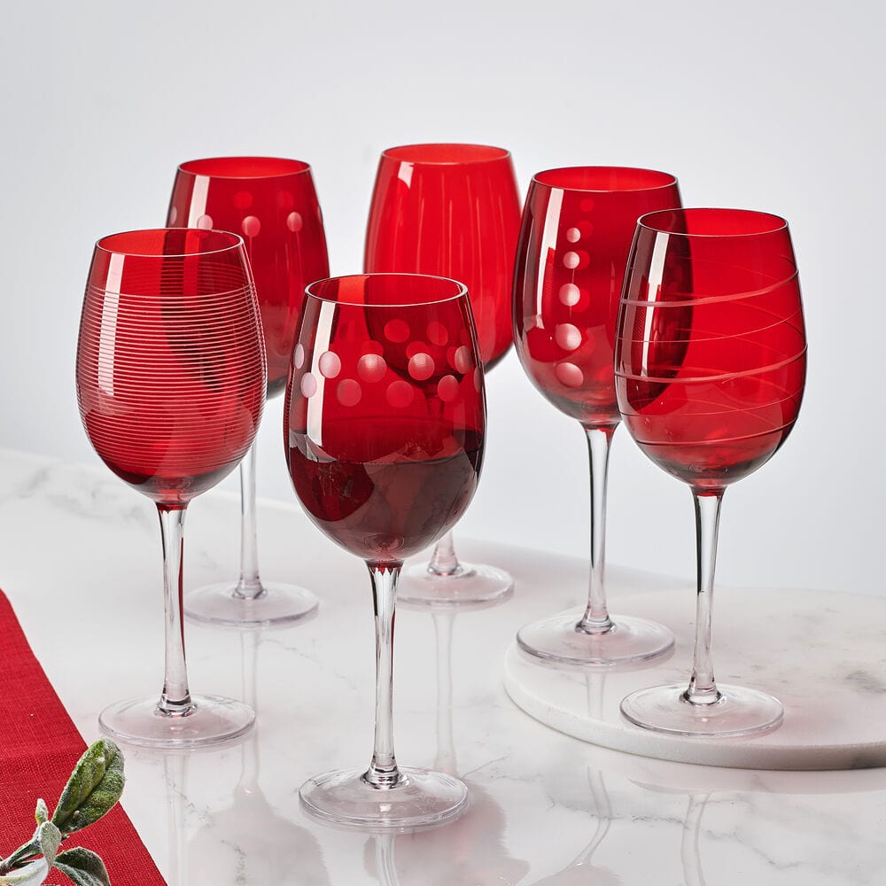 Cheers® Set of 6 Ruby Wine Glasses - Image 5