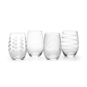 Cheers® Set of 4 Stemless Wine Glasses