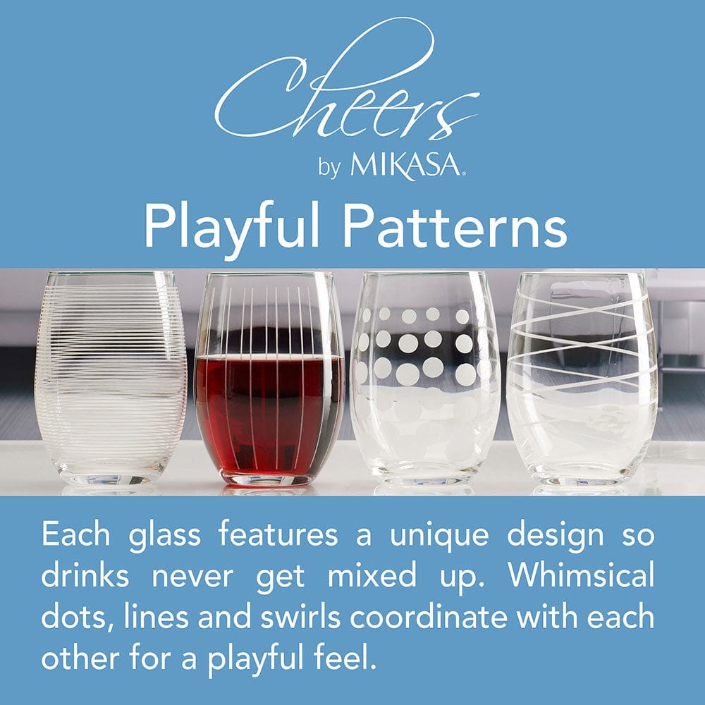 Cheers® Set of 4 Stemless Wine Glasses - Image 2