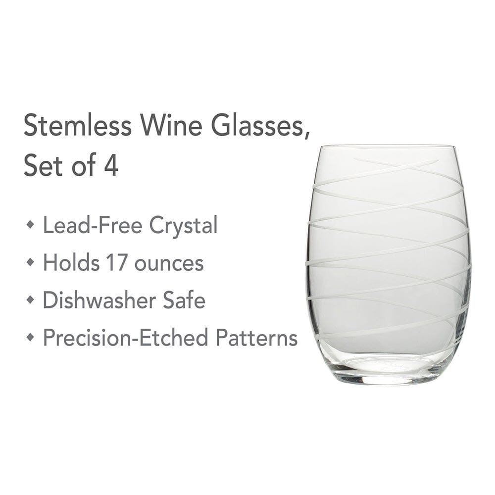 Cheers® Set of 4 Stemless Wine Glasses - Image 3