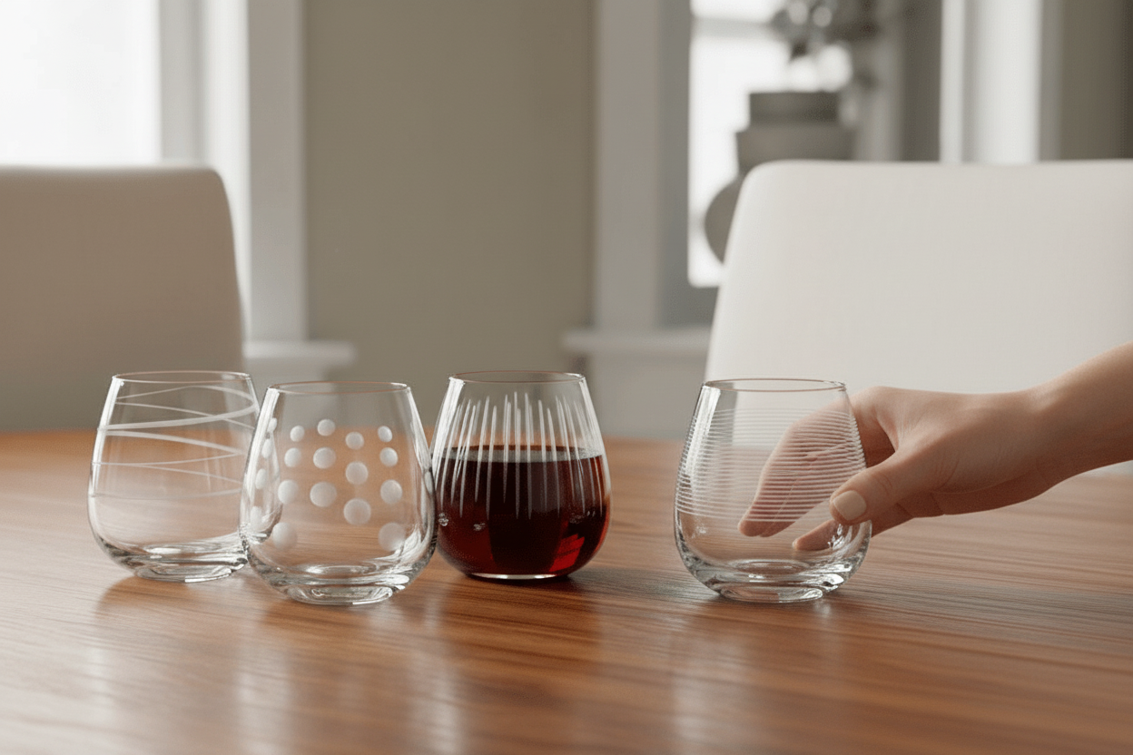 Cheers® Set of 4 Stemless Wine Glasses - Image 3