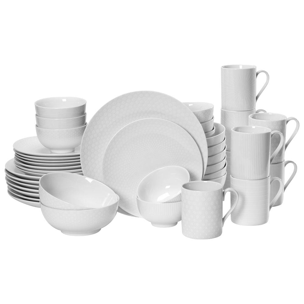 Cheers® White 40 Piece Dinnerware Set. Service for 8