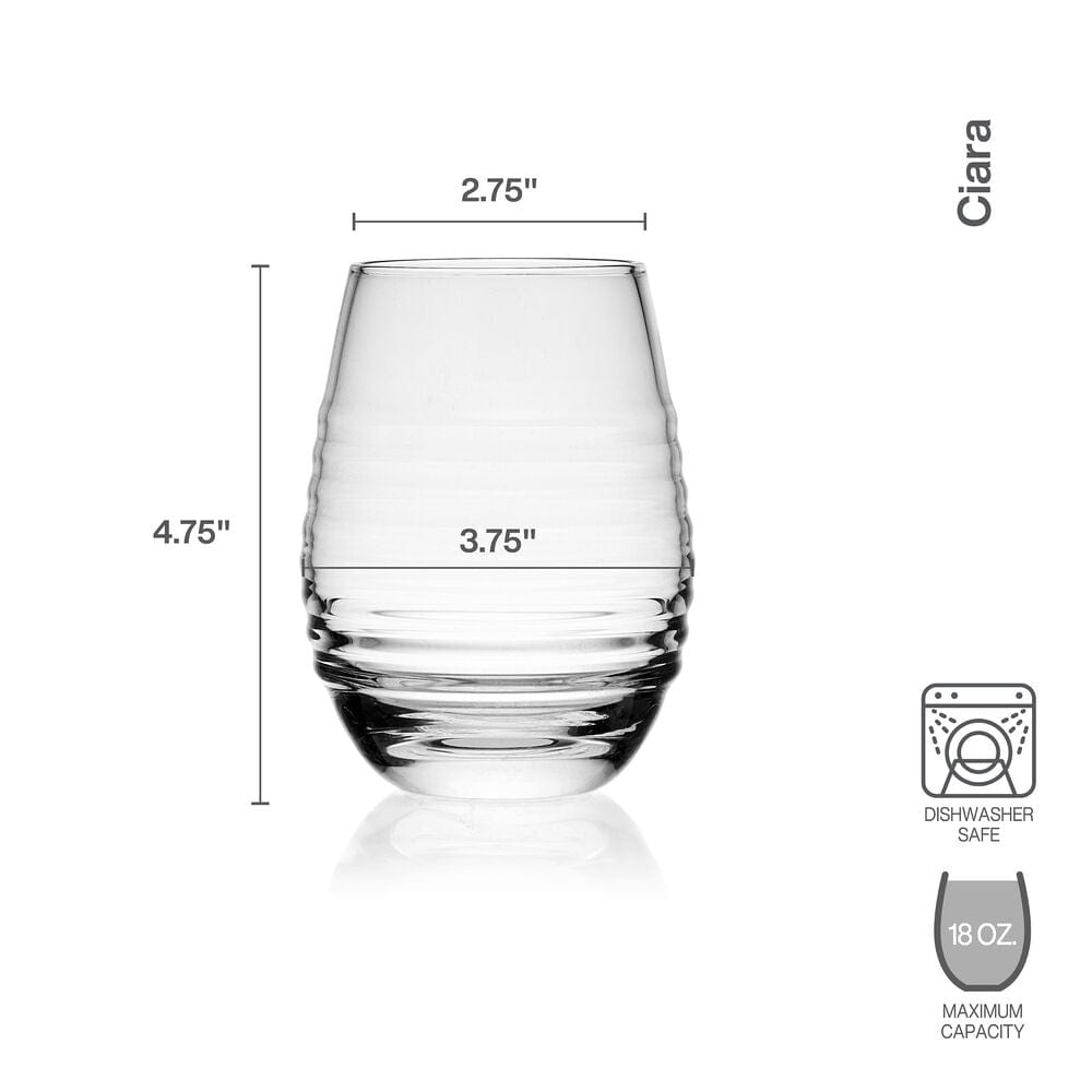 Ciara Set of 4 Stemless Wine Glasses - Image 3
