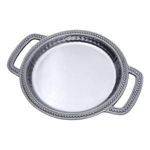 Flutes & Pearls Small Round Handled Tray