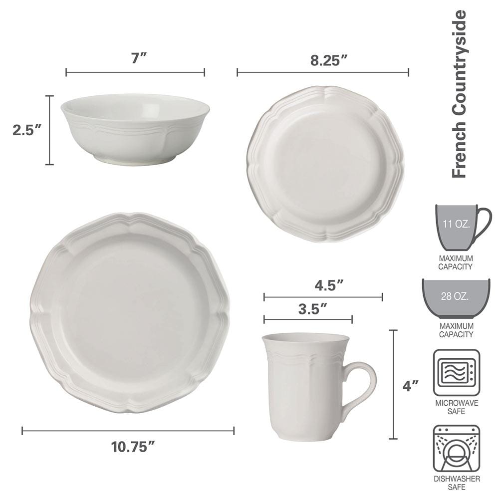 French Countryside® 16 Piece Dinnerware Set. Service for 4 - Image 3
