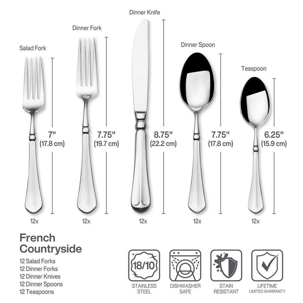 French Countryside® 65 Piece Flatware Set. Service for 12 - Image 4