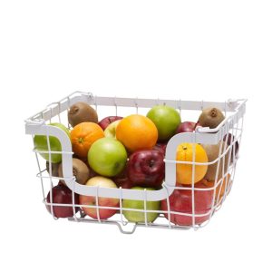 General Store White Stacking And Nesting Wire Organization Basket