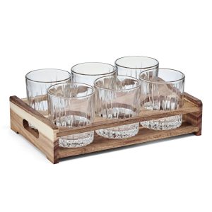 Glenwood 7 Piece Double Old Fashioned Bar Caddy Set