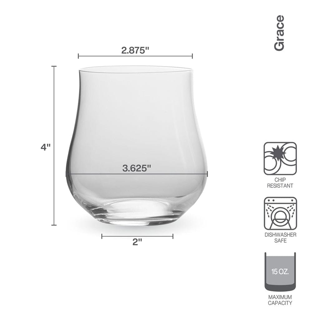 Grace Set of 4 Double Old Fashioned Whiskey Glasses - Image 4