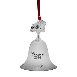 2024 Silver Plate Grande Baroque Bell Ornament. 30th Edition