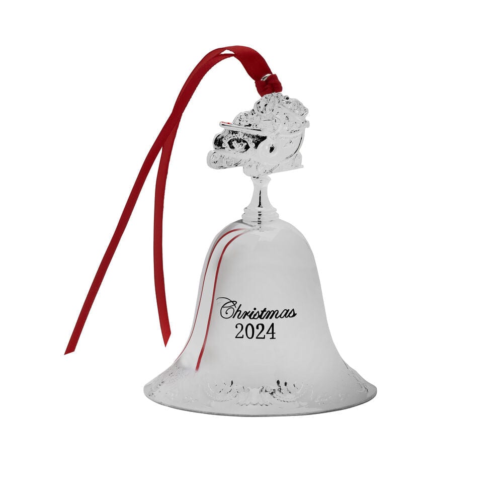 2024 Silver Plate Grande Baroque Bell Ornament. 30th Edition - Image 3