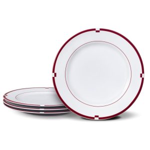 Jet Set Red Set of 4 Dinner Plates