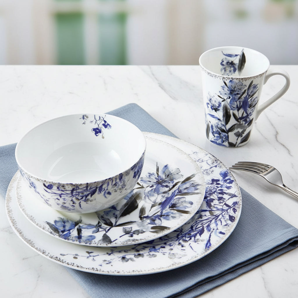 Kaia Platinum Set of 4 Dinner Plates - Image 3