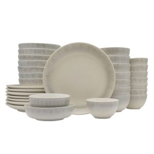 Logan Grey 32 Piece Dinnerware Set. Service for 8