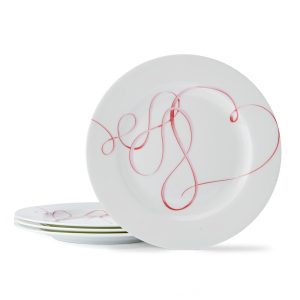 Love Story Pink Set of 4 Salad Plates