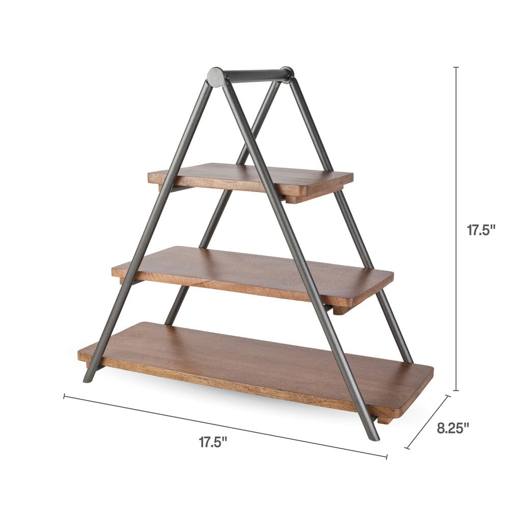 Madison 3 Tier Wood Serve Tray - Image 3