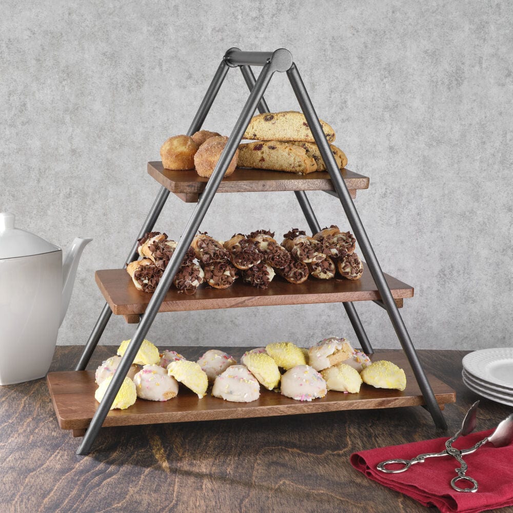 Madison 3 Tier Wood Serve Tray - Image 2