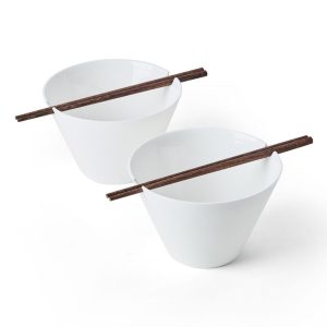 Delray Set of 2 Large Noodle Bowls With Chopsticks