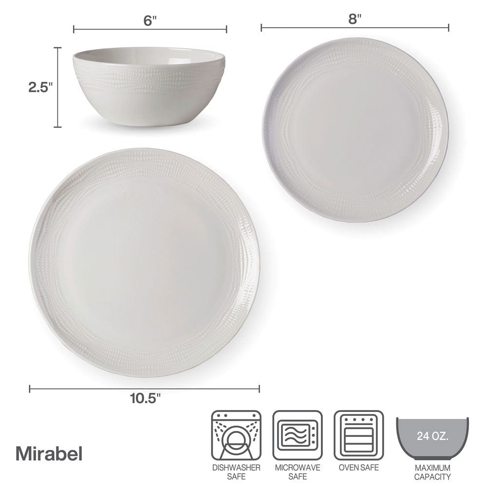 Mirabel Vegan Bone™ 12 Piece Dinnerware Set. Service for 4 - Image 4