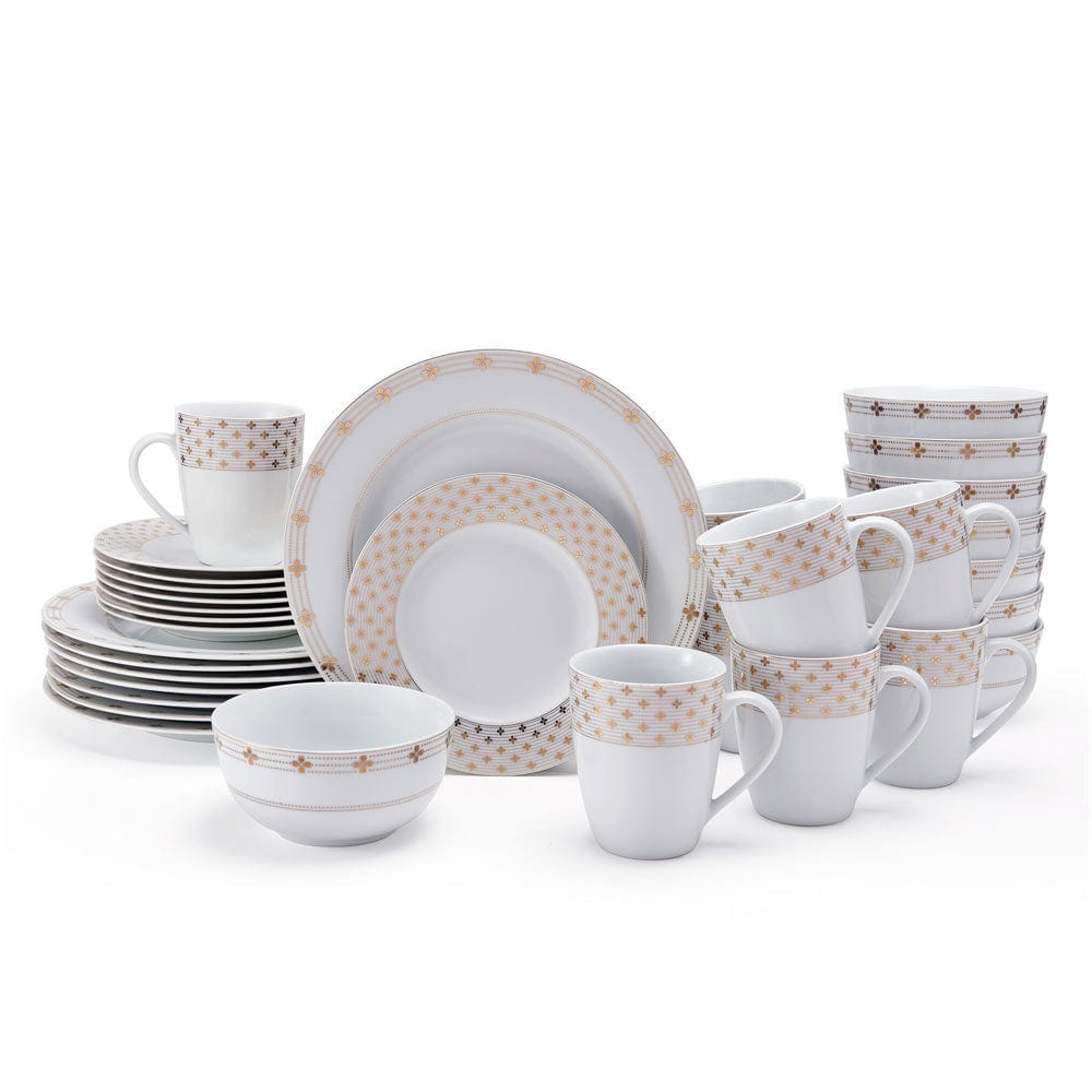Modern Petals 32 Piece Dinnerware Set. Service for 8