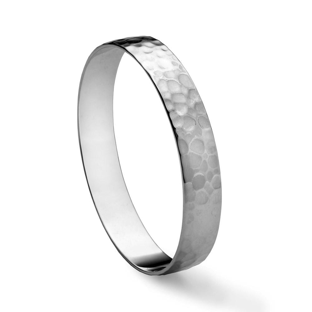 Gorham Old Master Sterling Silver Hammer Bangle Bracelet. Large