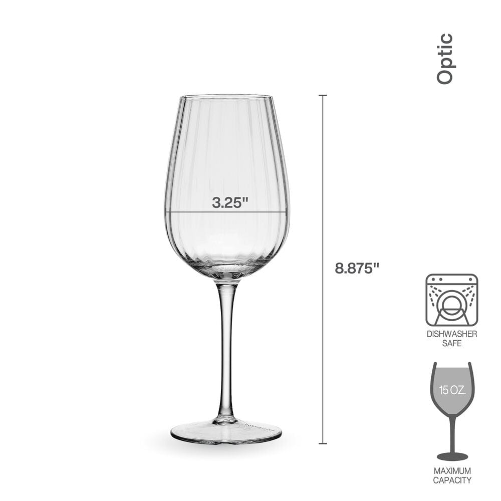 Optic Set of 4 White Wine Glasses - Image 3