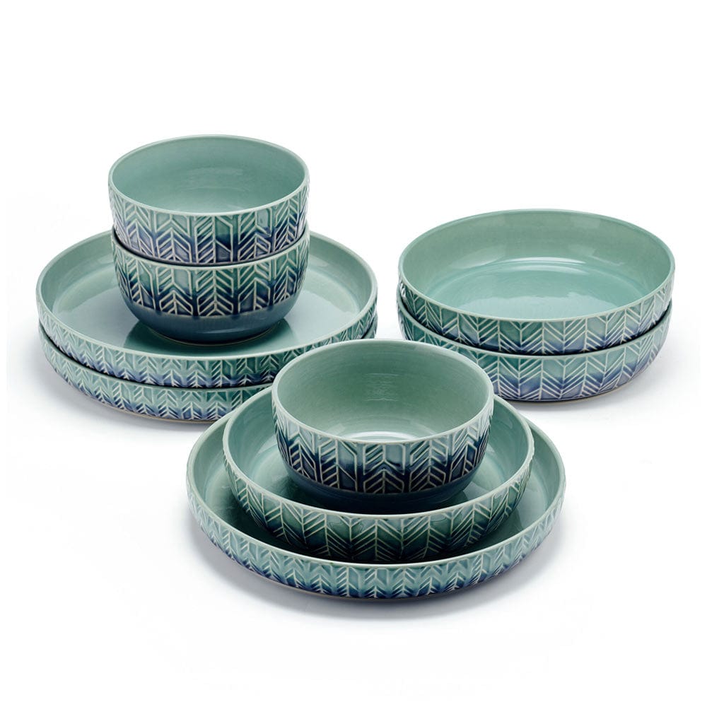 Osborne 9 Piece Dinnerware Bowl Set. Service for 3