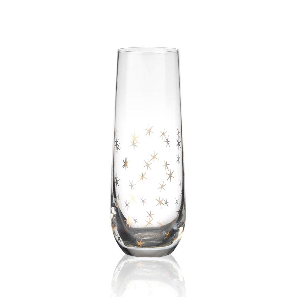 Party Set of 4 Gold Stemless Flute Glasses - Image 5