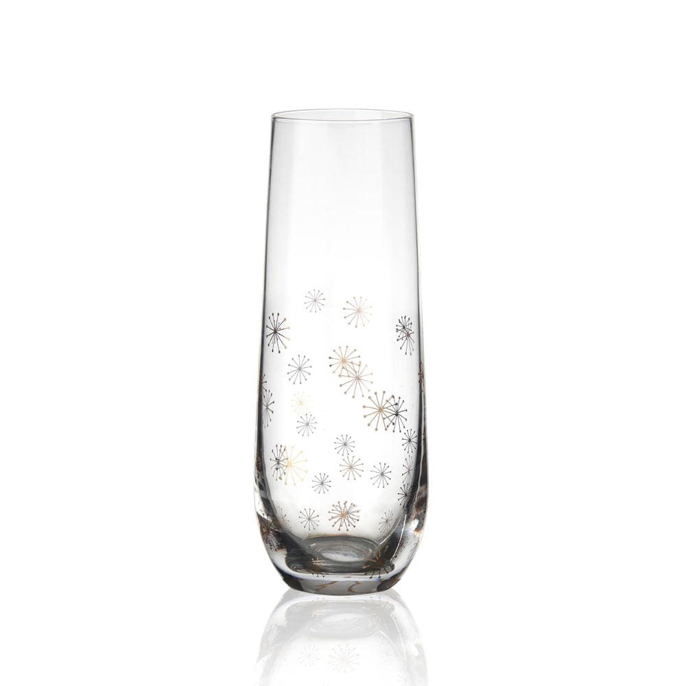 Party Set of 4 Gold Stemless Flute Glasses - Image 6
