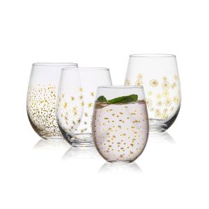 Party Set of 4 Stemless Wine Glasses