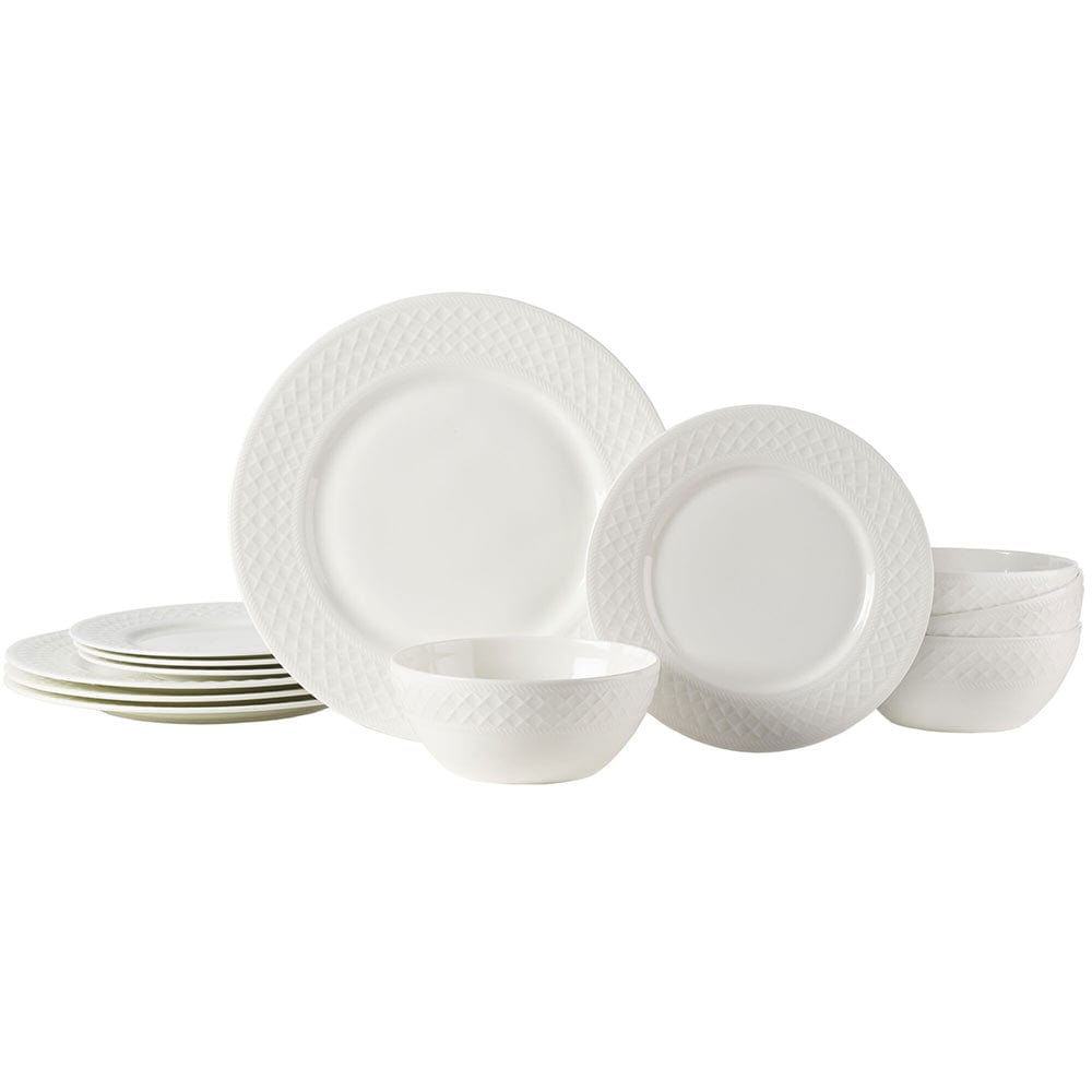 Patterson Vegan Bone™ 12 Piece Dinnerware Set. Service for 4