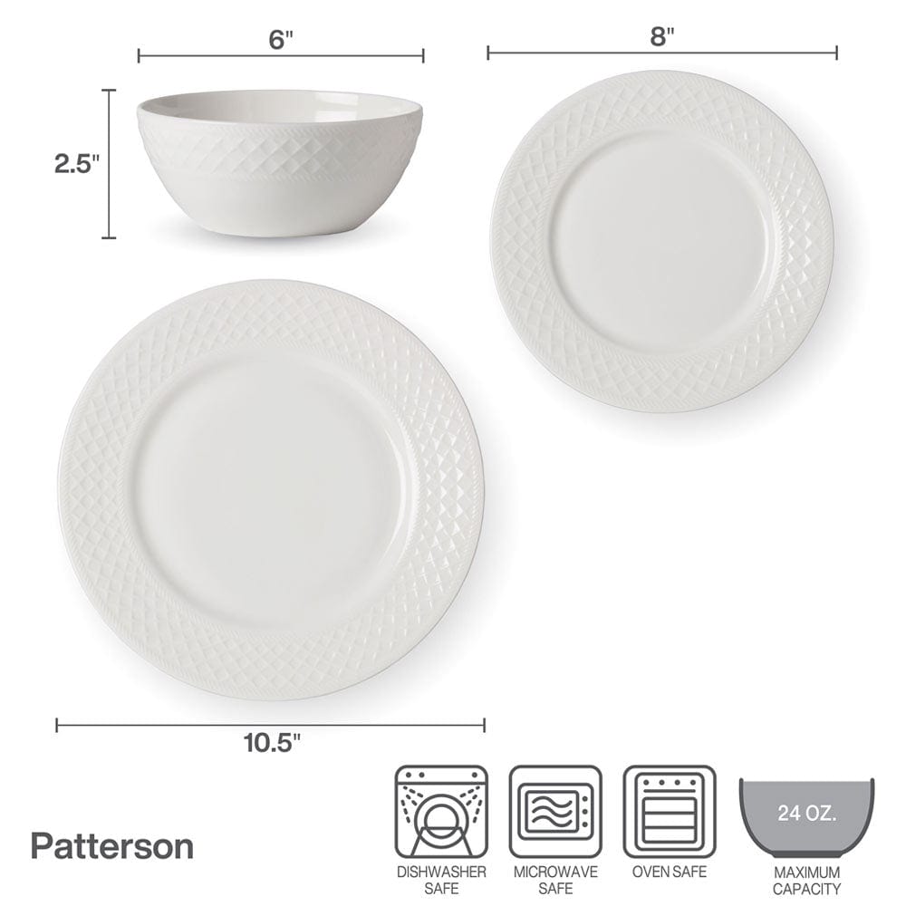 Patterson Vegan Bone™ 12 Piece Dinnerware Set. Service for 4 - Image 4