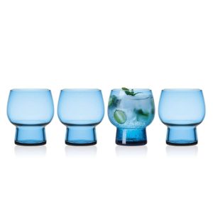 Phoebe Blue Set of 4 Double Old Fashioned Glasses