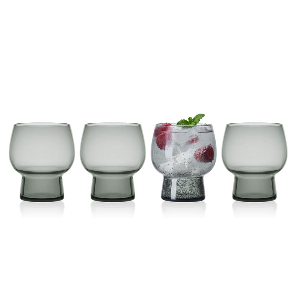Phoebe Smoke Set of 4 Double Old Fashioned Glasses