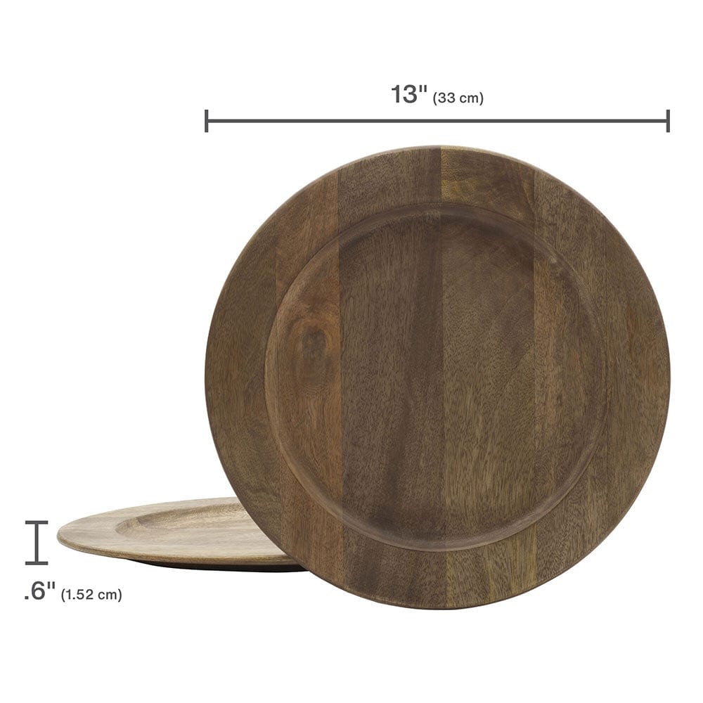 Mango Wood Set of 4 Charger Plates - Image 5